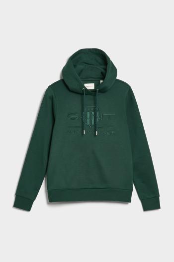 MIKINA GANT REG TONAL SHIELD HOODIE TARTAN GREEN