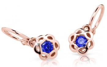 Cutie Jewellery Dětské náušnice z růžového zlata C2179-10-X-4 modrá