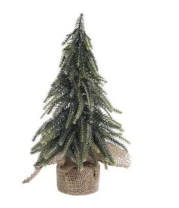 Zeleno-zlatý vánoční borovicový stromek v jutě Fleur Pine Tree - 27 cm 39098000