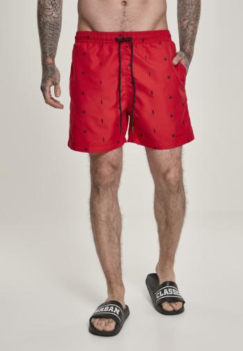 Urban Classics Embroidery Swim Shorts leaf/firered/navy - M