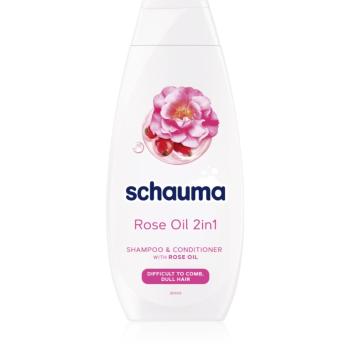 Schwarzkopf Schauma Rose Oil šampon a kondicionér 2 v 1 pro snadné rozčesání vlasů 400 ml