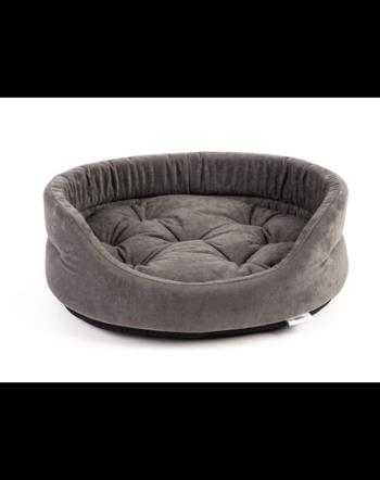 FERA Pat oval cu perna pentru caini, gri, Marime S: 53 x 44 x 16