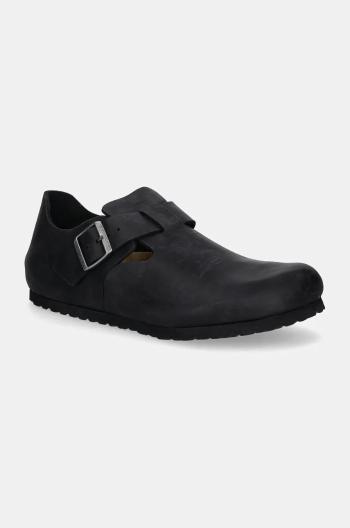 Nubukové polobotky Birkenstock London černá barva