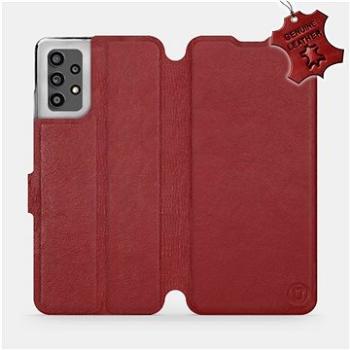 Kožené flip pouzdro na mobil Samsung Galaxy A32 LTE - Tmavě červené -  Dark Red Leather (5903516719563)