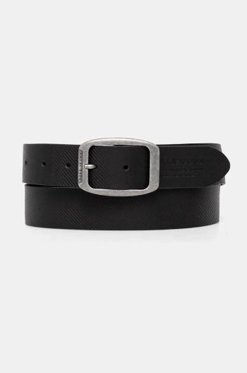 Kožený pásek Pepe Jeans WADE BELT pánský, černá barva, PM021025