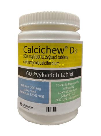 Calcichew D3 500 mg/200 IU 60 žvýkacích tablet