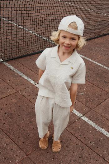 Detské nohavice Konges Sløjd ELLIOT PANTS GOTS šedá farba, vzorované, KS102293