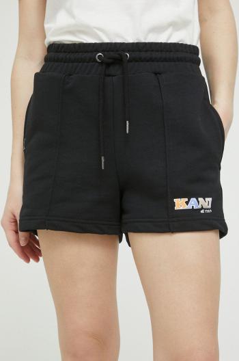 Kraťasy Karl Kani dámské, černá barva, s potiskem, high waist