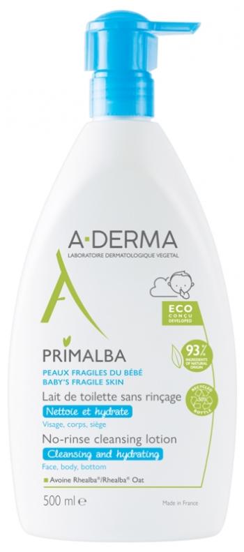 A-DERMA Jemné čisticí mléko pro miminka Primalba (No-Rinse Cleansing Lotion) 500 ml