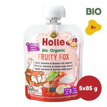 HOLLE Fruity fox bio dětské ovocné pyré s jogurtem 5× 85 g (7640230490337)