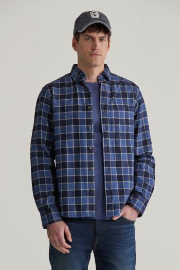 KOŠILE GANT REG HERRINGBONE CHECK SHIRT EVENING BLUE