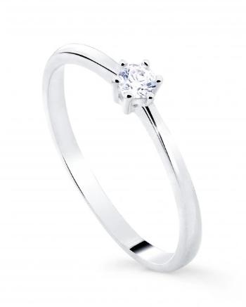 Cutie Diamonds Minimalistický prsten z bílého zlata s diamantem DZ8011-10-X-2 48 mm