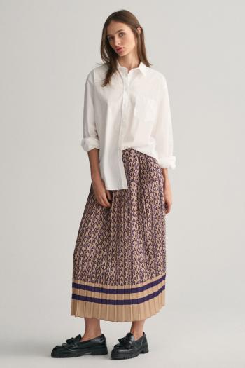 SUKNĚ GANT MONOGRAM PRINT PLEATED SKIRT PANSY PURPLE