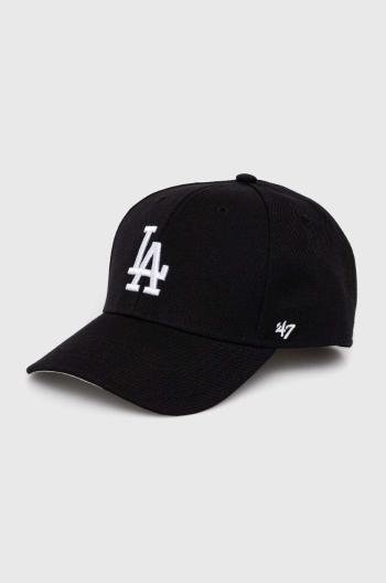 Čepice s vlněnou směsí 47brand MLB Los Angeles Dodgers černá barva, s aplikací, BMVP12WBV