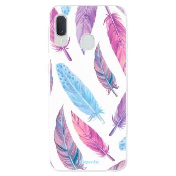 Odolné silikonové pouzdro iSaprio - Feather Pattern 10 - Samsung Galaxy A20e