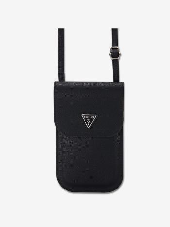 Guess PU Grained Triangle Logo Taška na Telefon Black Telefontok Lila