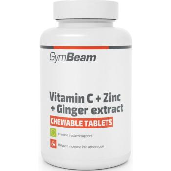 GymBeam Vitamin C + Zinc + Ginger Extract cucavé tablety pro podporu imunitního systému, krásné vlasy, nehty, pleť a normální stav zubů 90 tbl