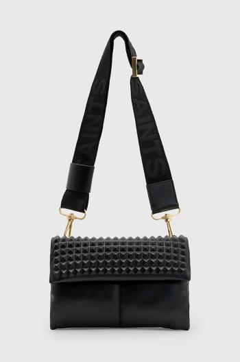 Kožená kabelka AllSaints EZRA STUD CROSSBODY černá barva, W354XB