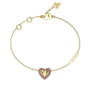 Guess Romantický pozlacený náramek Beloved JUBB05011JWYGPK 18,4 cm