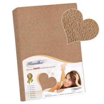 Cearșaf de pat din bumbac Bellatex Kamilka nuc, maro deschis, 120 x 200 cm