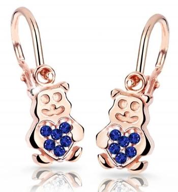 Cutie Jewellery Dětské náušnice z růžového zlata Medvídci C2751-10-X-4 modrá