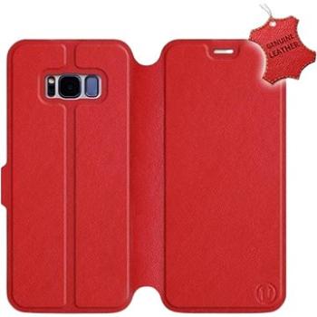 Flip pouzdro na mobil Samsung Galaxy S8 - Červené - kožené -   Red Leather (5903226501052)