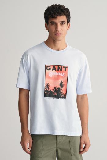 TRIČKO GANT WASHED GRAPHIC SS T-SHIRT LIGHT BLUE