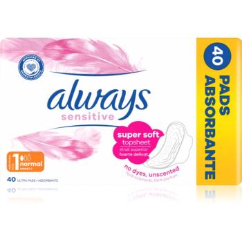 Always Sensitive Normal Plus vložky bez parfemace 40 ks