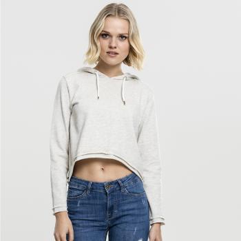 Dámská mikina Urban Classics Ladies Cropped Terry Hoody offwhite melange - XL