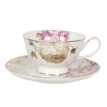 Porcelánový šálek s podšálkem Roses garden - 0,2L 6CE1123