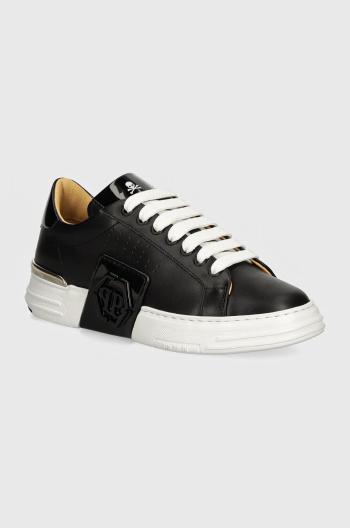 Kožené sneakers boty Philipp Plein Hexagon Phantom Kicks černá barva, USC0565 PLE025N 02