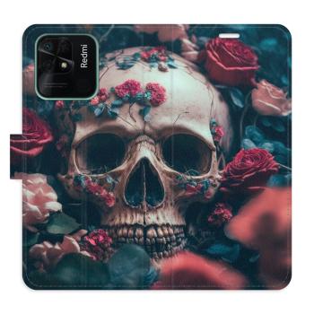 Flipové pouzdro iSaprio - Skull in Roses 02 - Xiaomi Redmi 10C