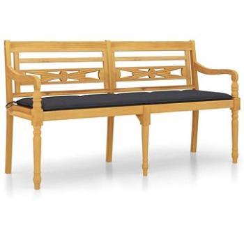 SHUMEE Lavice Batavia s antracitovou poduškou 150 cm teak 3100841 (3100841)