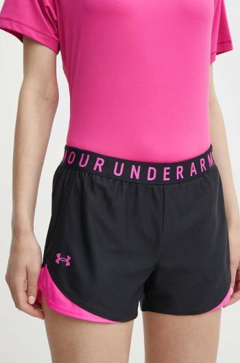 Tréninkové šortky Under Armour Play Up 3.0 černá barva, s potiskem, medium waist