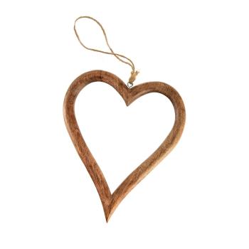 InDecor Függő szív mangófából, 26 x 3 x 31 cm, L