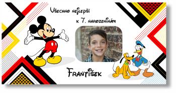 Personal Narozeninový banner s fotkou - Mickey Rozměr banner: 130 x 65 cm