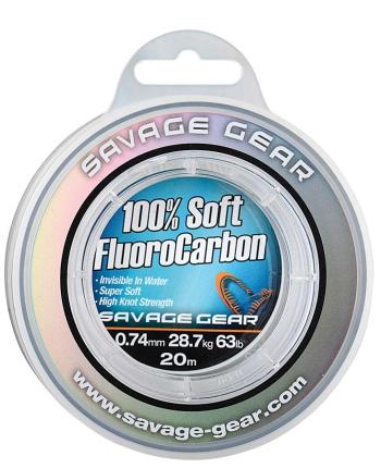 Savage gear návazcový vlasec soft fluorocarbon čirá-průměr 0,74 mm / nosnost 28,7 kg / návin 20 m