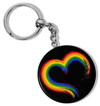 Klíčenka kulatá LGBT heart