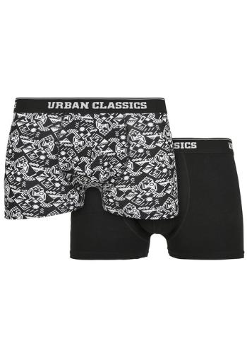 Urban Classics Organic Boxer Shorts 2-Pack detail aop+black - 4XL