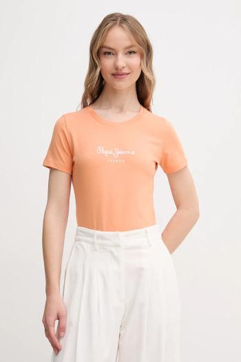 Tričko Pepe Jeans NEW VIRGINIA SS N dámske, oranžová farba, PL505202