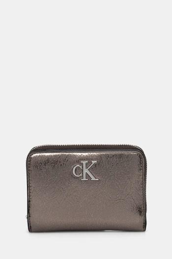 Peněženka Calvin Klein Jeans stříbrná barva, K60K612745