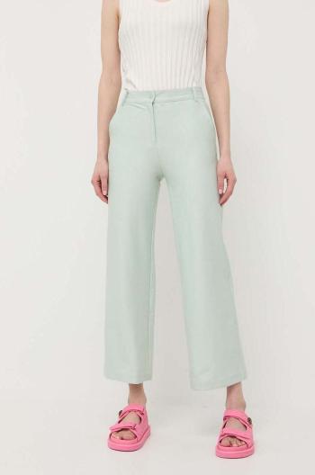 Kalhoty Max Mara Leisure dámské, zelená barva, jednoduché, high waist