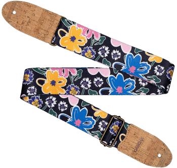 Cascha CGS-VC5 Guitar Strap Vegan Cork Floral Sketch