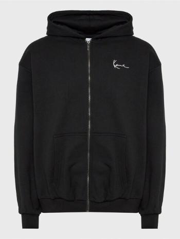 Mikina karl kani chest signature essential zip hoodie Black - L