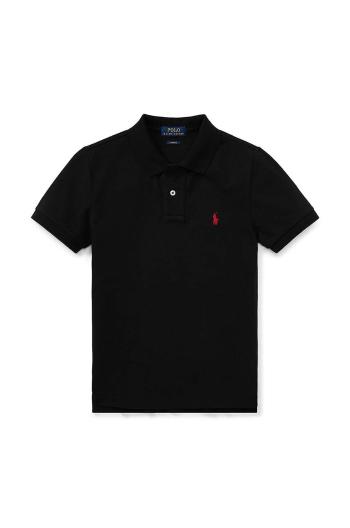 Dětská bavlněná polokošile Polo Ralph Lauren černá barva