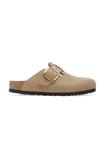 Kožené šľapky Birkenstock Boston Big Buckle béžová farba, 1030393