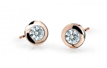 Cutie Jewellery Dětské náušnice z růžového zlata C1537-30-X-4 bílá