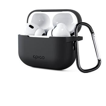 Epico silikonové pouzdro pro Airpods Pro 2 s karabinou - černé (9911101300032)