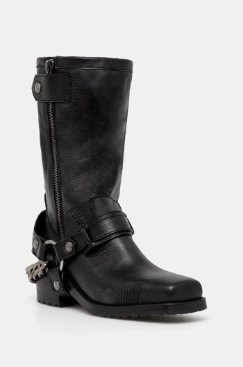 Kožené kotníkové boty ZADIG&VOLTAIRE Igata Boots dámské, černá barva, na podpatku, SWCT00865