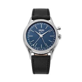 Vulcain Cricket President 39 mm - Blue - Black Plain